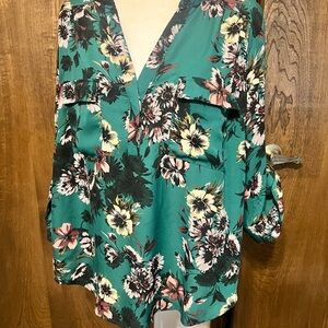 Floral Green Women's Top